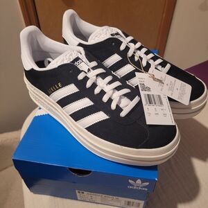 adidas Women's Black and White Gazelle Bold Sneakers
